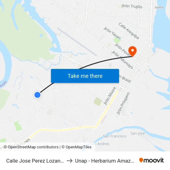 Calle Jose Perez Lozano, 290 to Unap - Herbarium Amazonense map