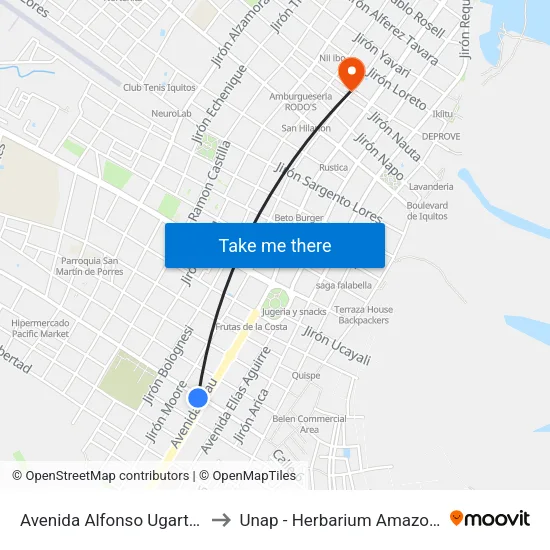 Avenida Alfonso Ugarte, 519 to Unap - Herbarium Amazonense map