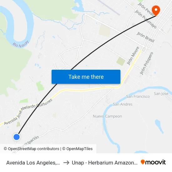 Avenida Los Angeles, 617 to Unap - Herbarium Amazonense map