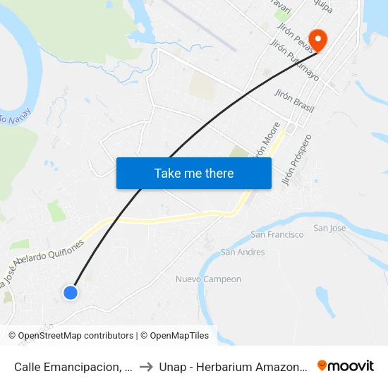 Calle Emancipacion, 465 to Unap - Herbarium Amazonense map