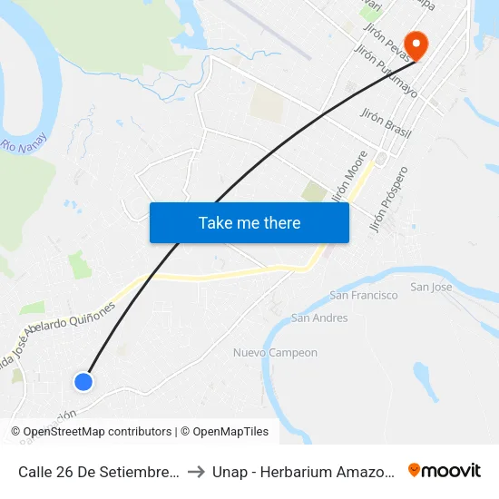 Calle 26 De Setiembre, 402 to Unap - Herbarium Amazonense map