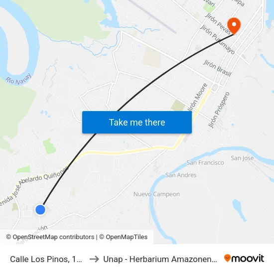 Calle Los Pinos, 104 to Unap - Herbarium Amazonense map