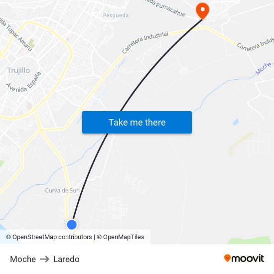 Moche to Laredo map