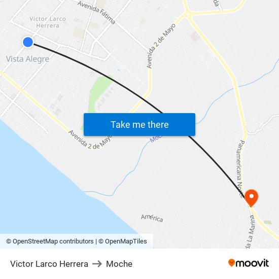 Victor Larco Herrera to Moche map