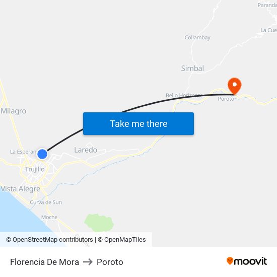 Florencia De Mora to Poroto map