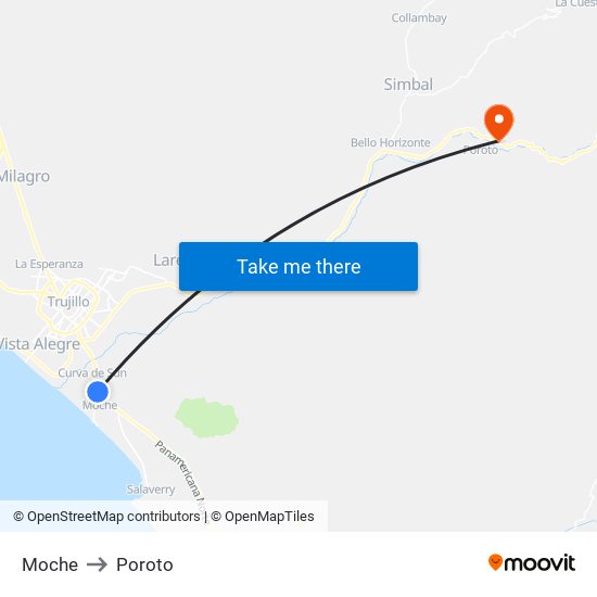 Moche to Poroto map