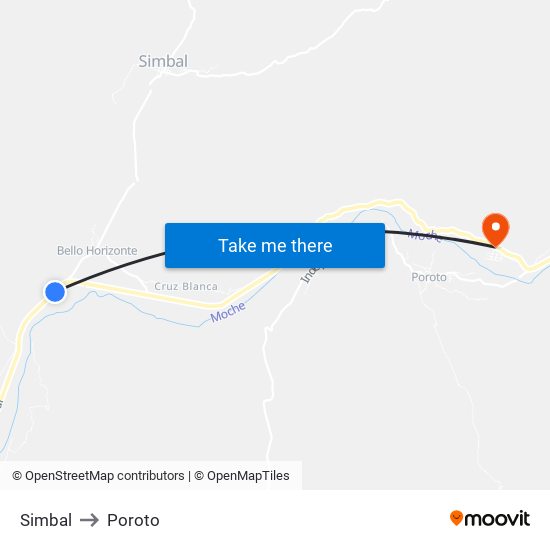 Simbal to Poroto map