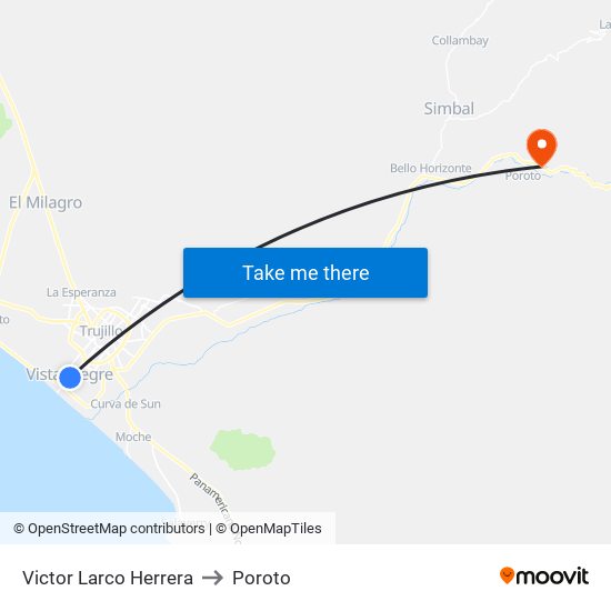 Victor Larco Herrera to Poroto map