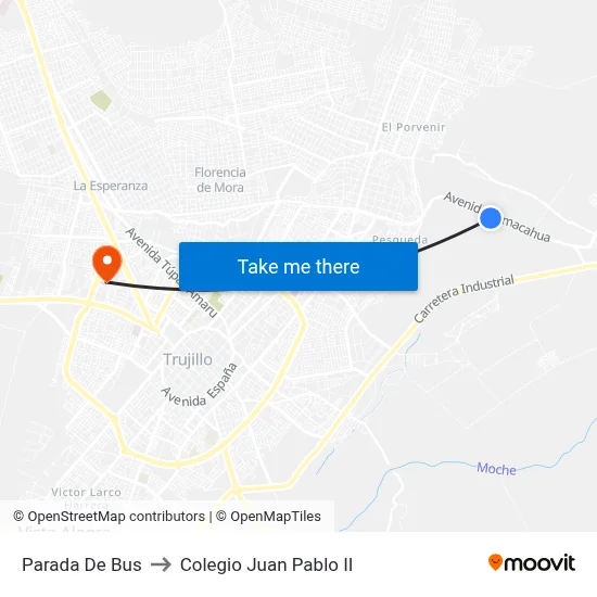 Parada De Bus to Colegio Juan Pablo II map