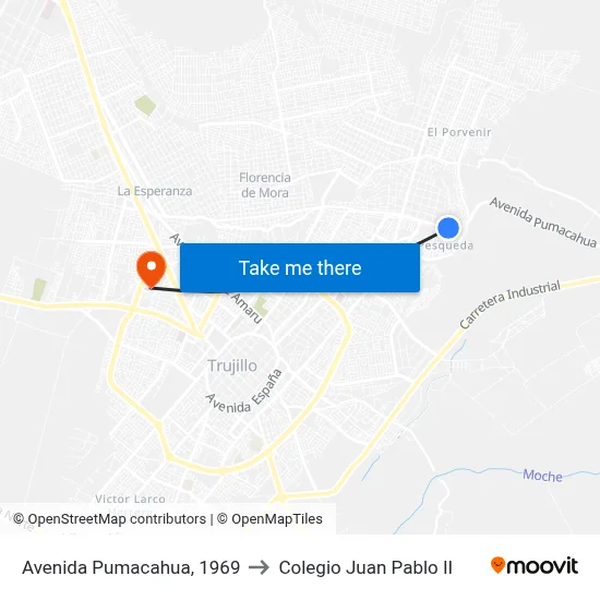 Avenida Pumacahua, 1969 to Colegio Juan Pablo II map