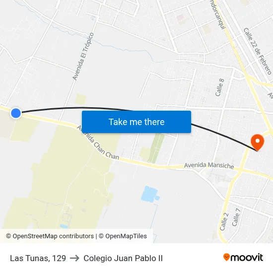 Las Tunas, 129 to Colegio Juan Pablo II map