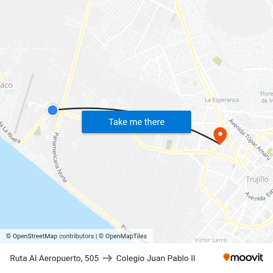 Ruta Al Aeropuerto, 505 to Colegio Juan Pablo II map