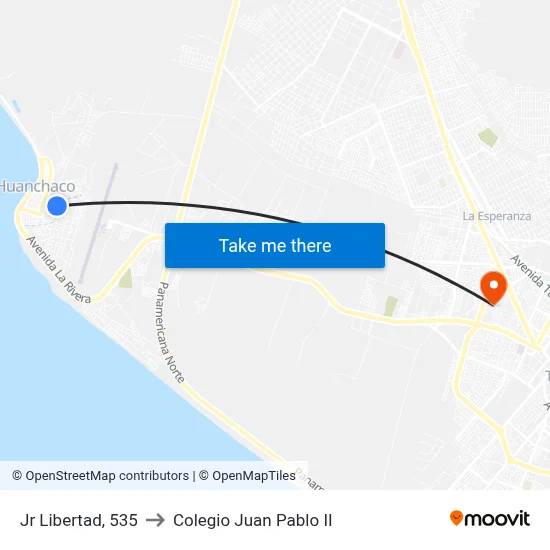 Jr Libertad, 535 to Colegio Juan Pablo II map
