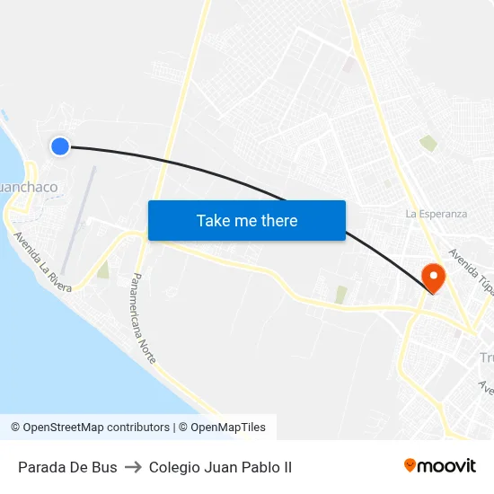 Parada De Bus to Colegio Juan Pablo II map