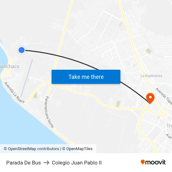 Parada De Bus to Colegio Juan Pablo II map