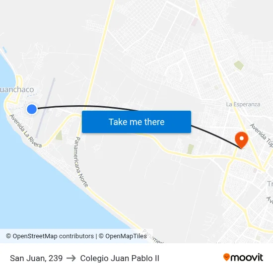 San Juan, 239 to Colegio Juan Pablo II map