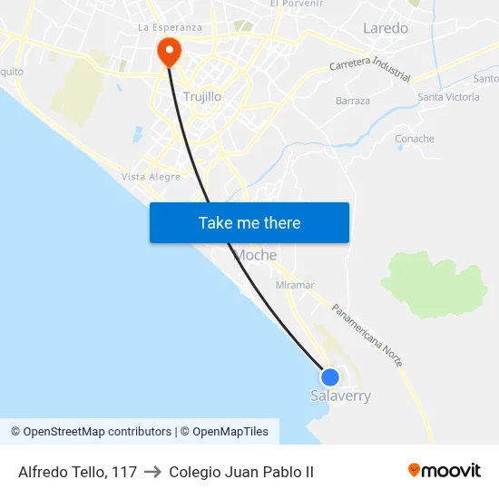 Alfredo Tello, 117 to Colegio Juan Pablo II map
