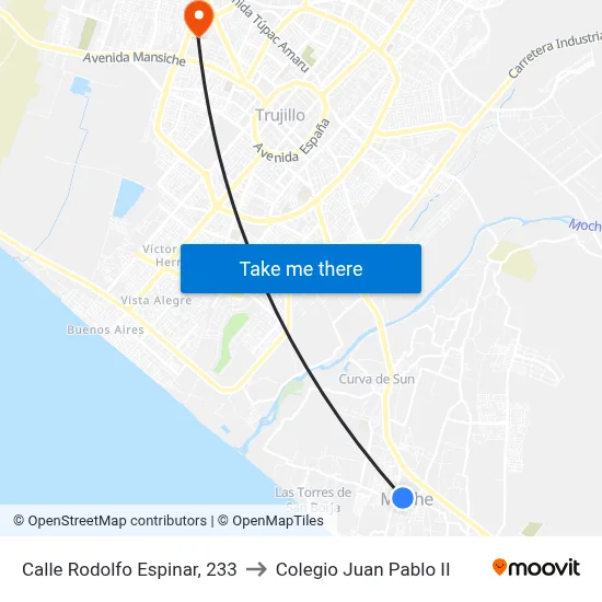 Calle Rodolfo Espinar, 233 to Colegio Juan Pablo II map