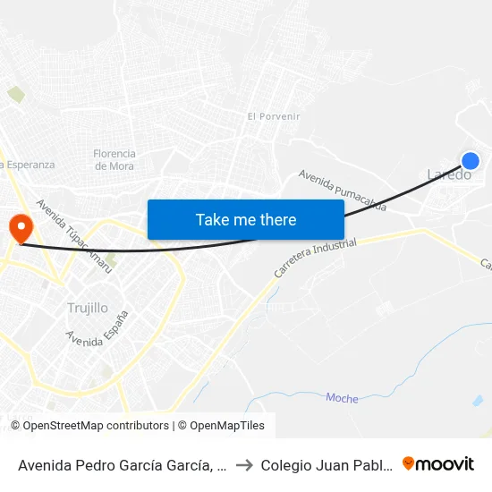 Avenida Pedro García García, 127 to Colegio Juan Pablo II map