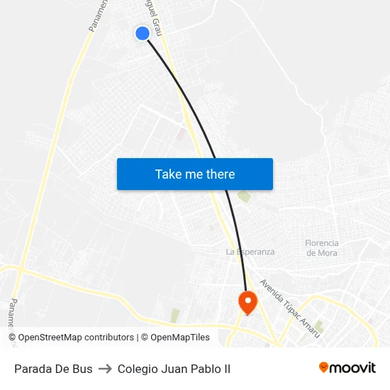 Parada De Bus to Colegio Juan Pablo II map