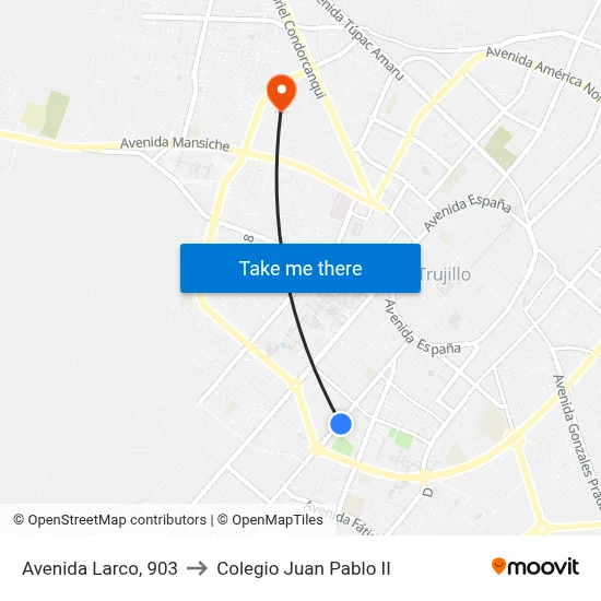 Avenida Larco, 903 to Colegio Juan Pablo II map