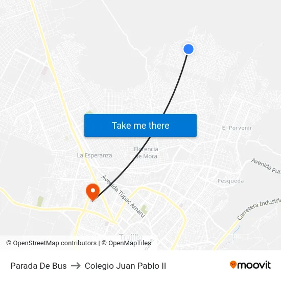 Parada De Bus to Colegio Juan Pablo II map