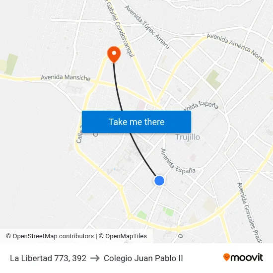 La Libertad 773, 392 to Colegio Juan Pablo II map