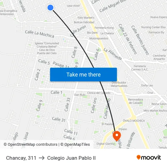 Chancay, 311 to Colegio Juan Pablo II map
