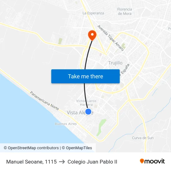 Manuel Seoane, 1115 to Colegio Juan Pablo II map