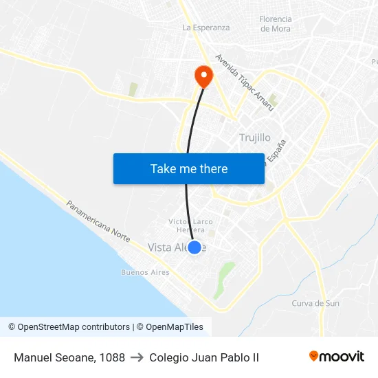 Manuel Seoane, 1088 to Colegio Juan Pablo II map