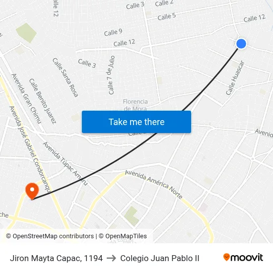 Jiron Mayta Capac, 1194 to Colegio Juan Pablo II map