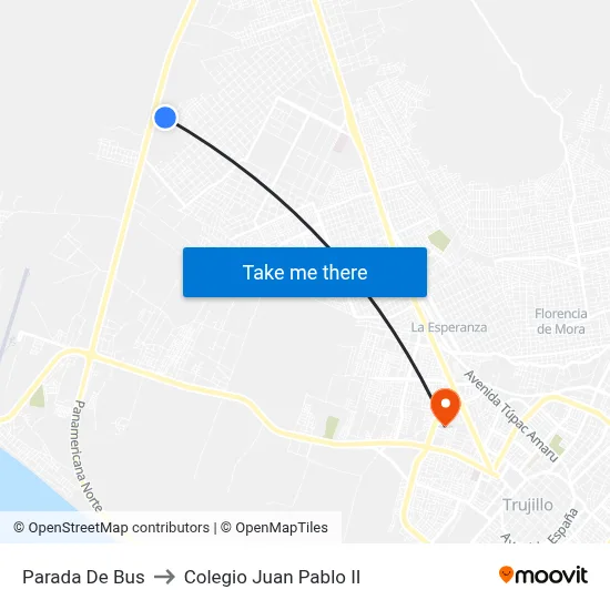Parada De Bus to Colegio Juan Pablo II map