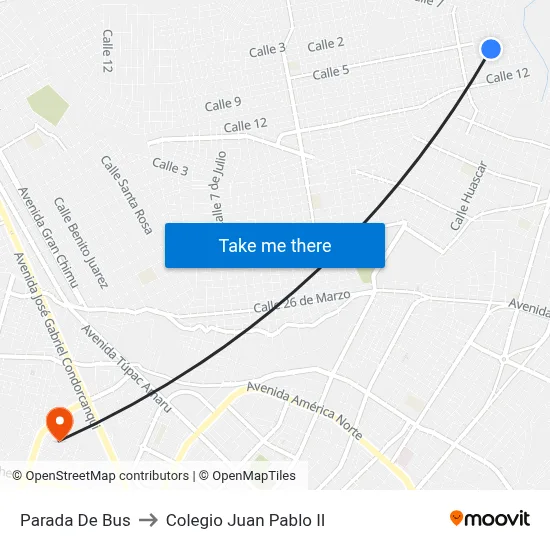 Parada De Bus to Colegio Juan Pablo II map