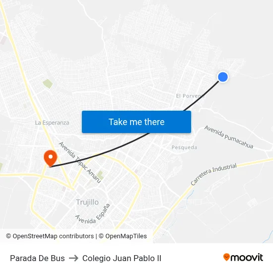 Parada De Bus to Colegio Juan Pablo II map