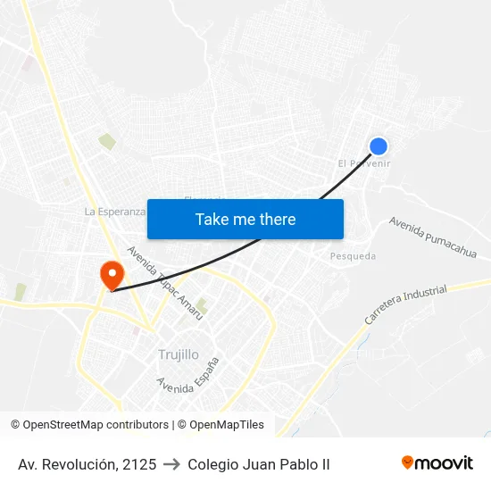 Av. Revolución, 2125 to Colegio Juan Pablo II map