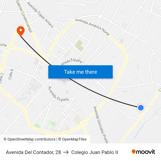 Avenida Del Contador, 28 to Colegio Juan Pablo II map