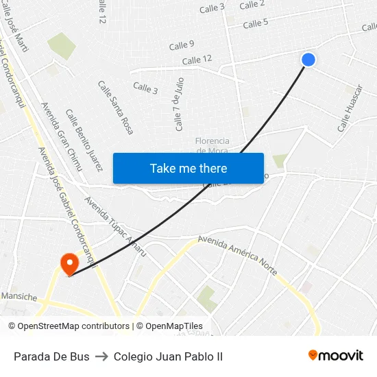 Parada De Bus to Colegio Juan Pablo II map