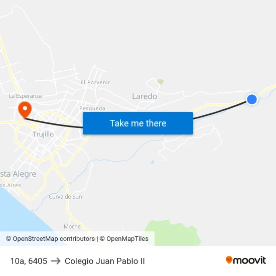 10a, 6405 to Colegio Juan Pablo II map