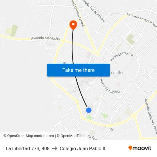 La Libertad 773, 808 to Colegio Juan Pablo II map