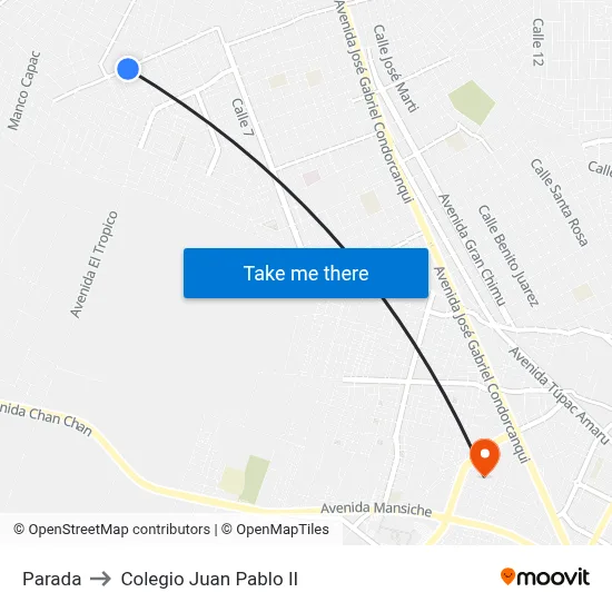 Parada to Colegio Juan Pablo II map