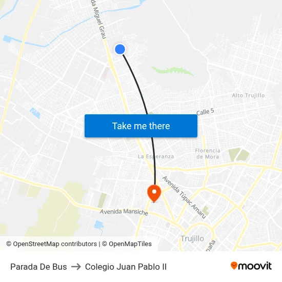 Parada De Bus to Colegio Juan Pablo II map