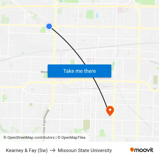 Kearney & Fay  (Sw) to Missouri State University map
