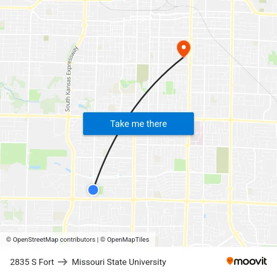 2835 S Fort to Missouri State University map