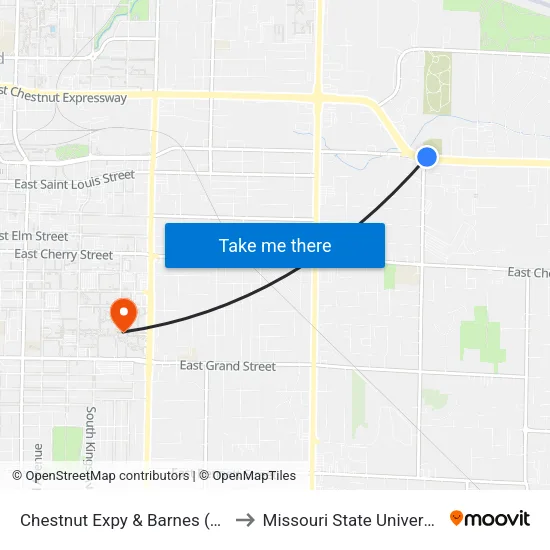 Chestnut Expy & Barnes (Ne) to Missouri State University map