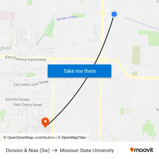 Division & Nias (Sw) to Missouri State University map