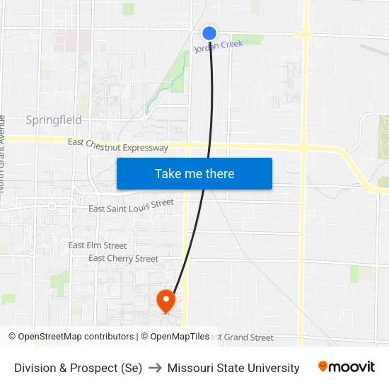 Division & Prospect (Se) to Missouri State University map
