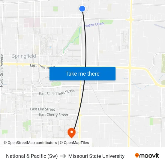 National & Pacific (Sw) to Missouri State University map