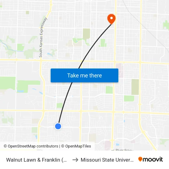 Walnut Lawn & Franklin (Nw) to Missouri State University map