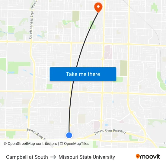 Campbell at South to Missouri State University map