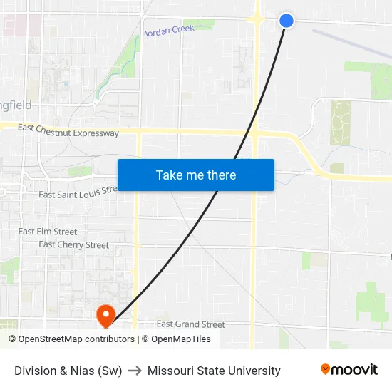 Division & Nias (Sw) to Missouri State University map